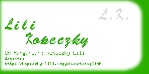 lili kopeczky business card